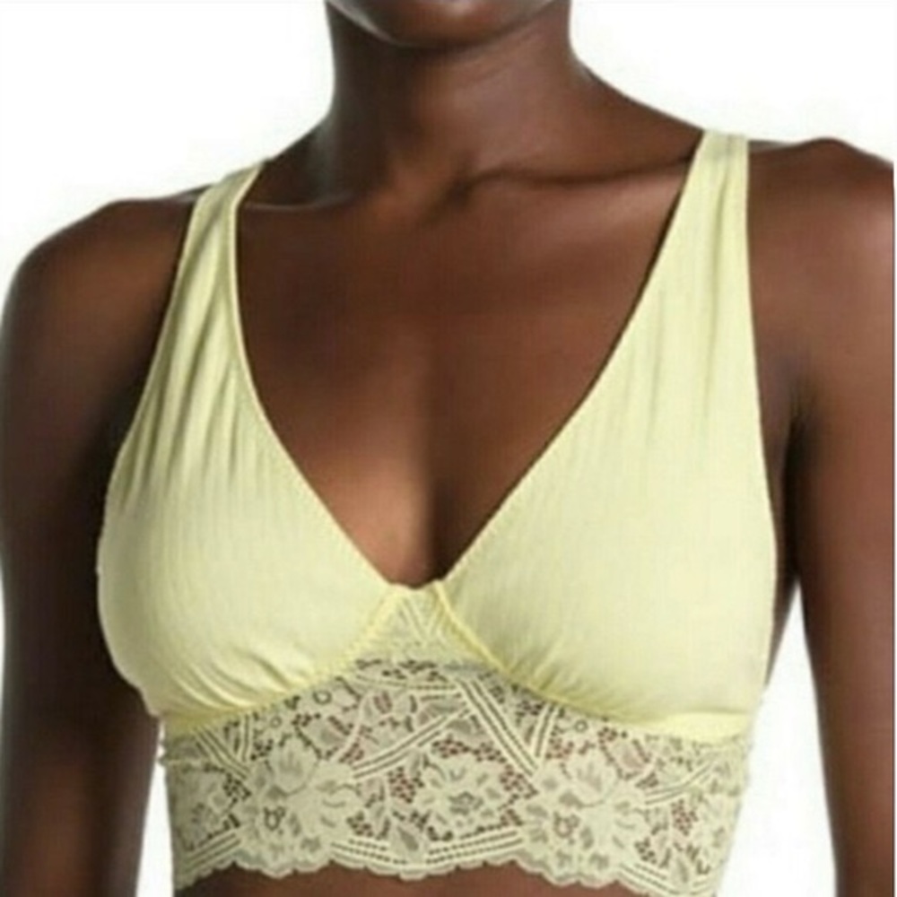 NEW FREE PEOPLE Teegan Bralette Yellow Daybreak